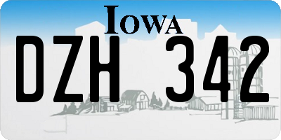 IA license plate DZH342