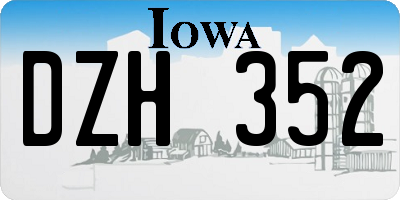 IA license plate DZH352