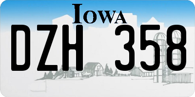 IA license plate DZH358
