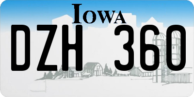IA license plate DZH360