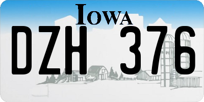 IA license plate DZH376
