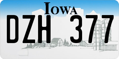 IA license plate DZH377