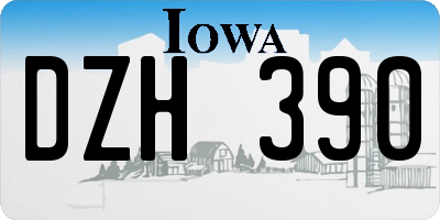 IA license plate DZH390