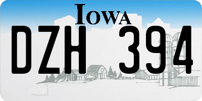 IA license plate DZH394