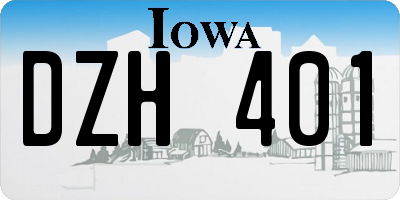 IA license plate DZH401