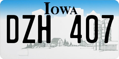 IA license plate DZH407