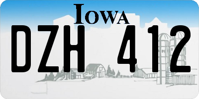 IA license plate DZH412