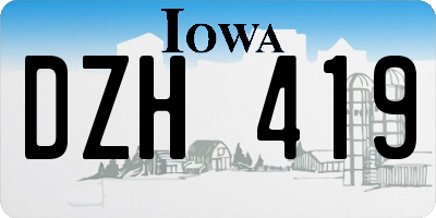 IA license plate DZH419
