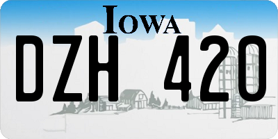IA license plate DZH420