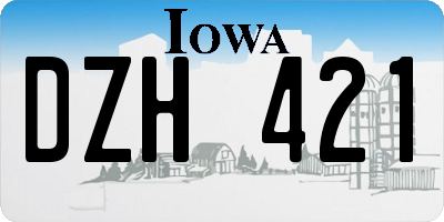 IA license plate DZH421