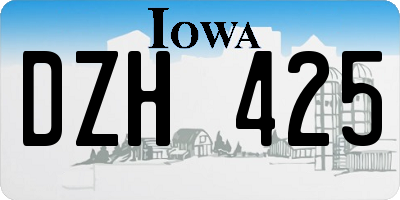 IA license plate DZH425