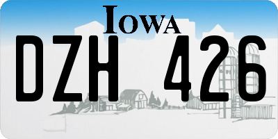 IA license plate DZH426