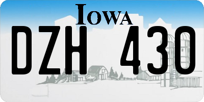 IA license plate DZH430