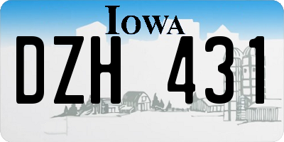 IA license plate DZH431