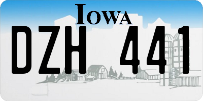 IA license plate DZH441