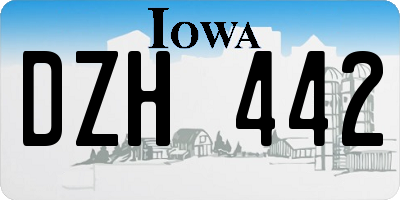 IA license plate DZH442