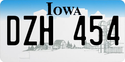 IA license plate DZH454