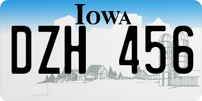 IA license plate DZH456
