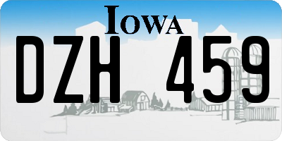 IA license plate DZH459
