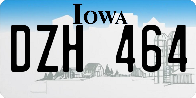 IA license plate DZH464