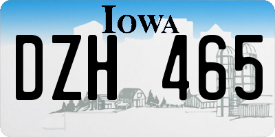 IA license plate DZH465