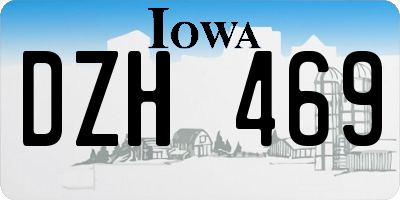 IA license plate DZH469