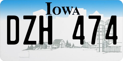 IA license plate DZH474