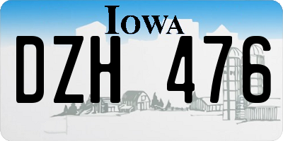 IA license plate DZH476