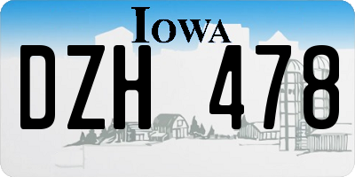 IA license plate DZH478
