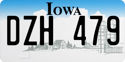 IA license plate DZH479