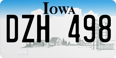IA license plate DZH498