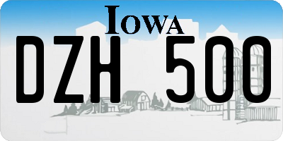 IA license plate DZH500