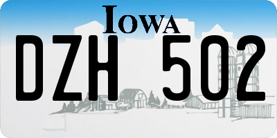 IA license plate DZH502