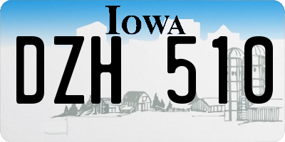 IA license plate DZH510
