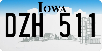 IA license plate DZH511