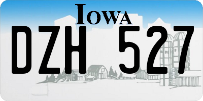 IA license plate DZH527