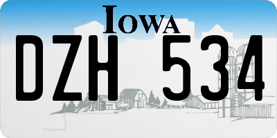IA license plate DZH534