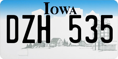 IA license plate DZH535