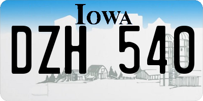 IA license plate DZH540