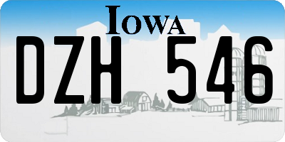 IA license plate DZH546