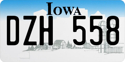 IA license plate DZH558
