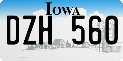 IA license plate DZH560
