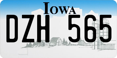 IA license plate DZH565