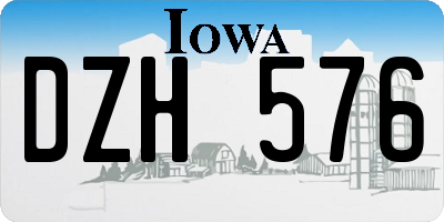 IA license plate DZH576