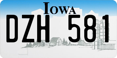 IA license plate DZH581