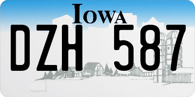 IA license plate DZH587