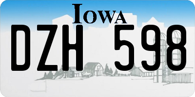 IA license plate DZH598