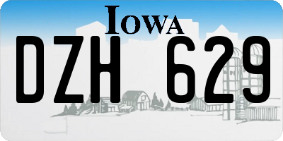 IA license plate DZH629