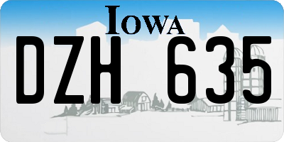 IA license plate DZH635