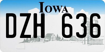 IA license plate DZH636